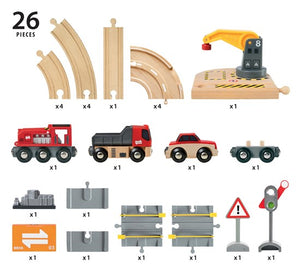 BRIO | Rail & Road Crane Set 26 pieces