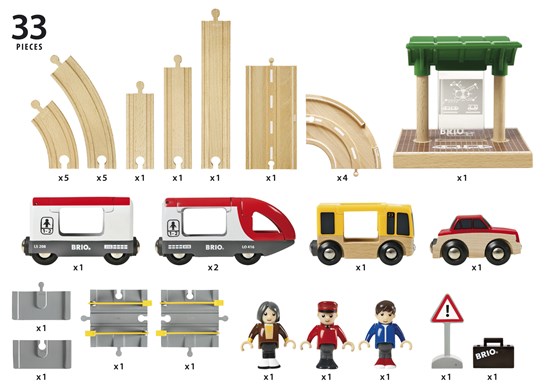 BRIO | Rail & Road Travel Set 33 pieces