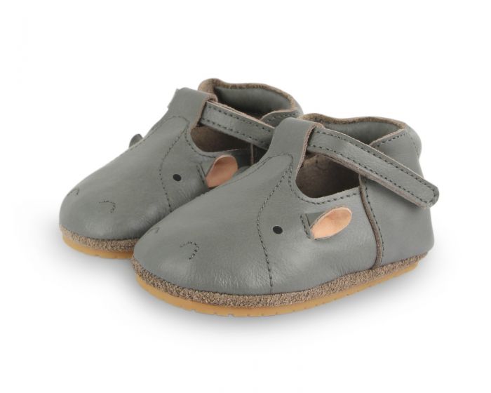Donsje Spark Special Leather Baby Shoe - Dog - Velcro Fastening